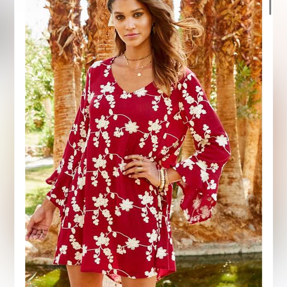 Red and White Altar’d State Lexis Dress | Small